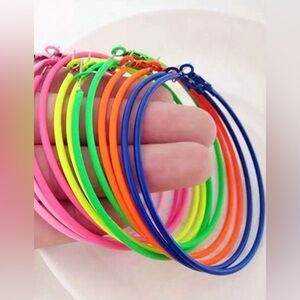 Set of 6 Neon XL hoop earrings - NEW